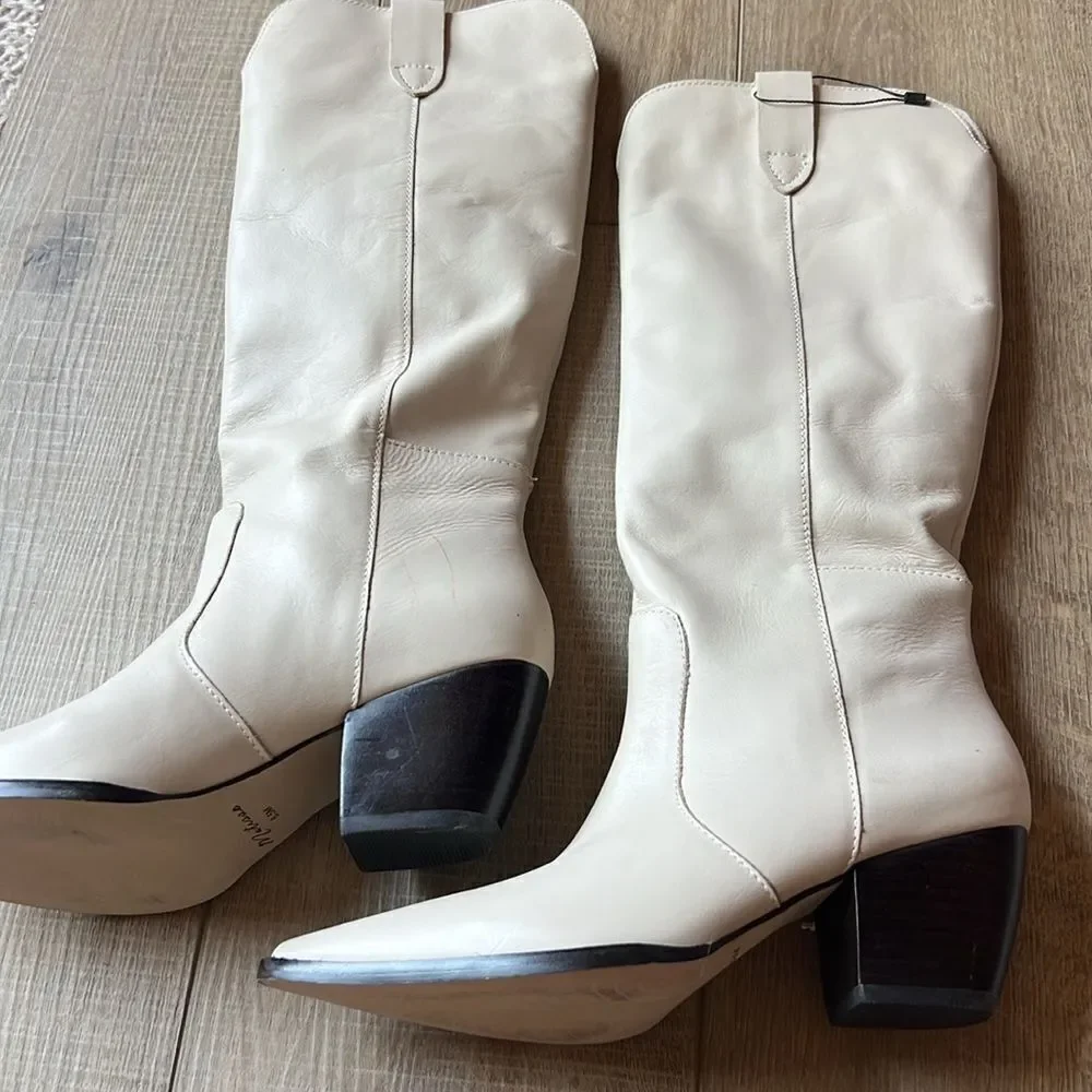 Free People x STELLA WESTERN BOOT Bone Ivory 6.5 New